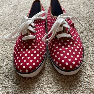 Polka Dot Keds Shoes - Red and White, Size 6.5